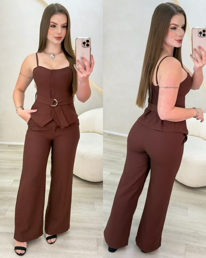 CONJUNTO ANDRESSA MARROM